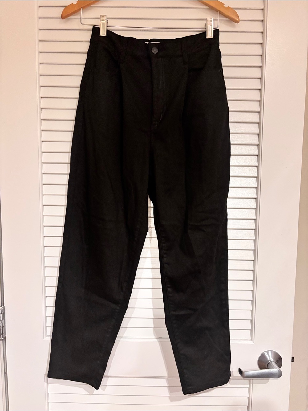 Black Straight-Leg Pants